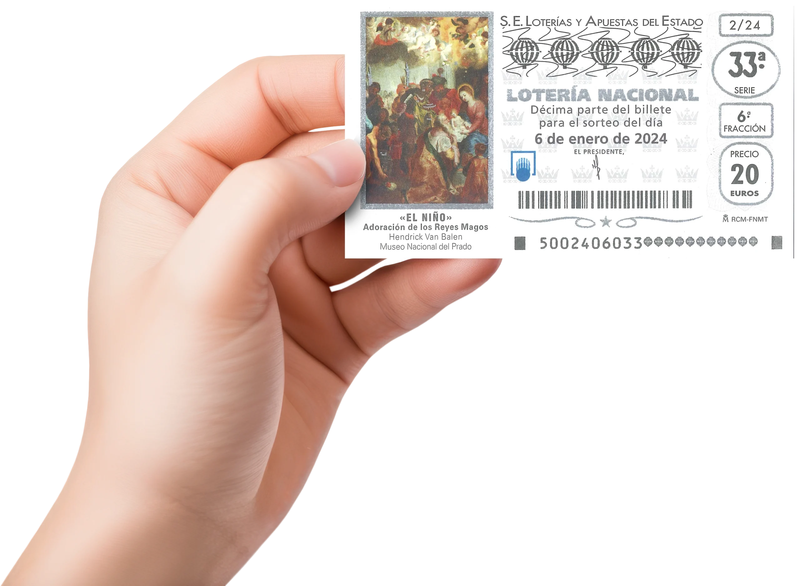 Lotería El Niño mano izquierda